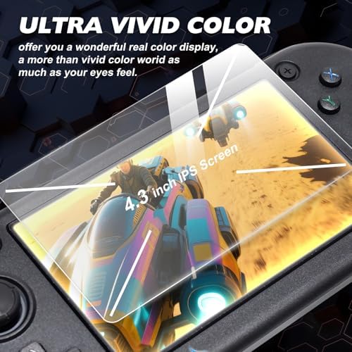 G28 Retro Handheld Game Console, 4.3" IPS Screen, 64GB Memory Card with 30000+ Games, 26 Emulators, 3500mAh Battery, OTG Support, 3D Joystick, Built-in Headphone Jack, Retro Gaming Console for Adults - Image 4