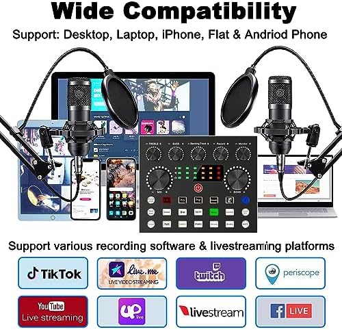 sktome Podcast Equipment Bundle for 2, V8s Voice Changer with BM-800 Podcast Microphone Bundle - Studio Condenser Microphone Perfect for Podcasting, Recording, Singing, Streaming and Gaming - Image 5