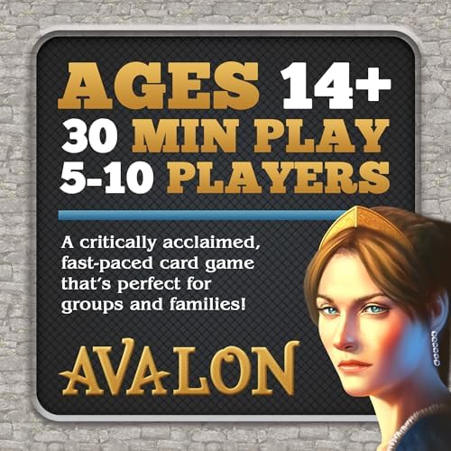 The Resistance: Avalon Card Game – Thrilling Social Deduction Board Game – Quick Strategy & Deception for 5-10 Players – Ages 13+ – 30 Minute Play Time – By Indie Boards & Cards
